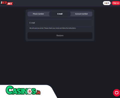 1RedBet Casino problema di accesso