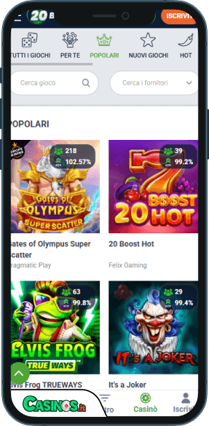 20Bet Casino app mobile
