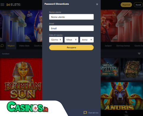24Slots Casino problema di accesso