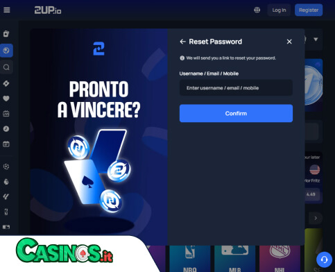 2UP Casino problema di accesso