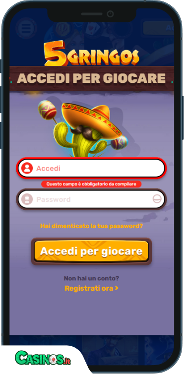 5 Gringos Casino Login