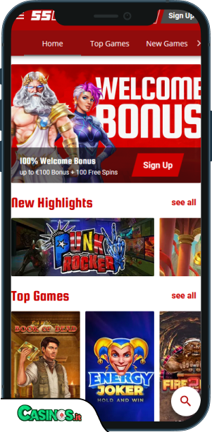 55Bet Casino app mobile