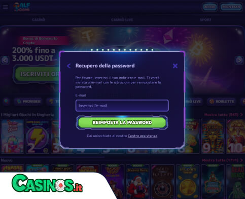 Alf Casino problema di accesso