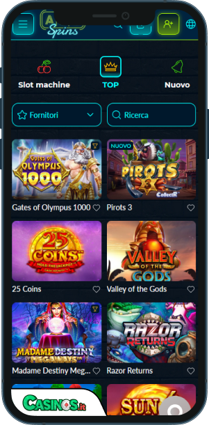 AllSpins Casino app mobile