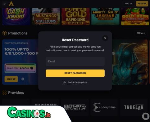 Amonbet Casino problema di accesso