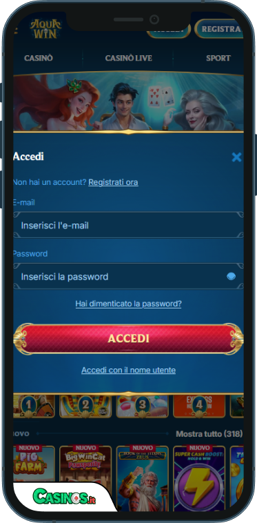 Aquawin Casino Accesso