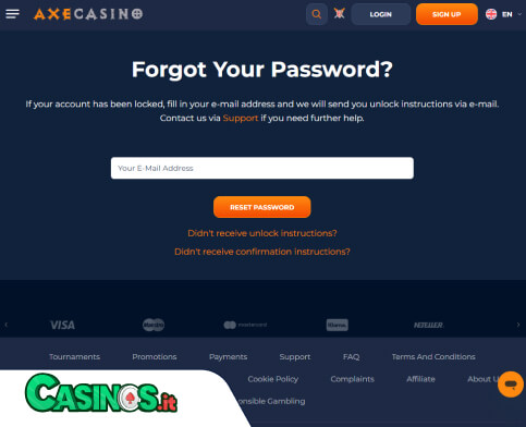 Axecasino problema di accesso