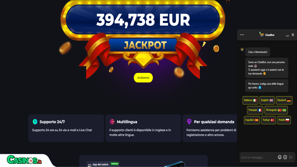 BDMBet Casino Supporto
