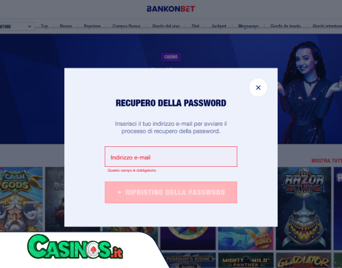 Bankonbet Casino problema di accesso