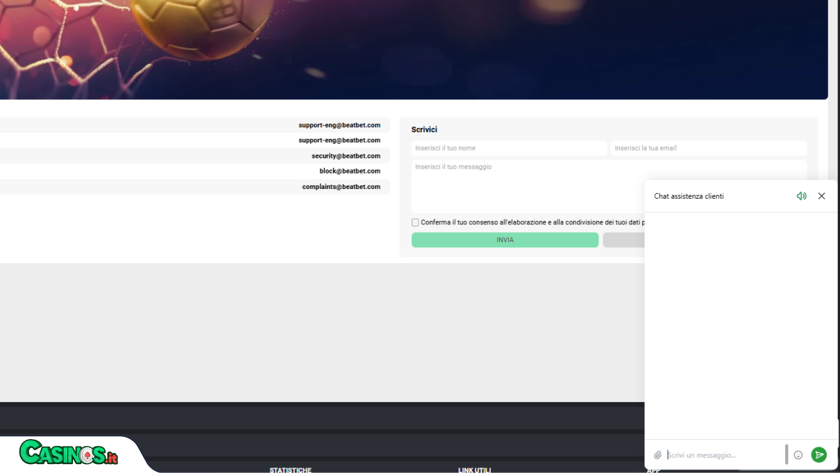 BeatBet Casino Supporto