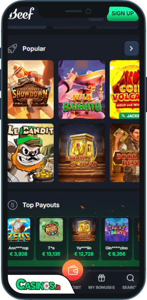 Beef Casino app mobile