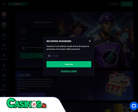 BeonBet Casino problema di accesso