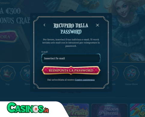 BetAlice Casino problema di accesso