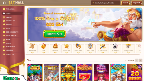 BetHall Casino breve recensione