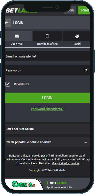 BetLabel Casino Accesso
