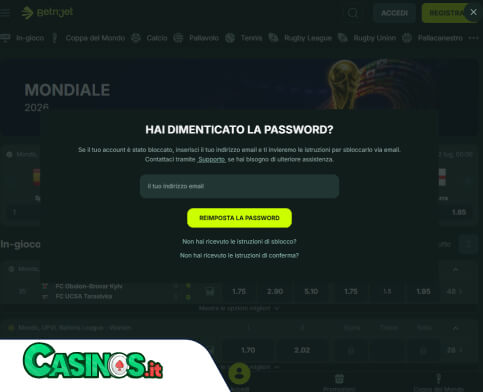 BetNjet Casino problema di accesso