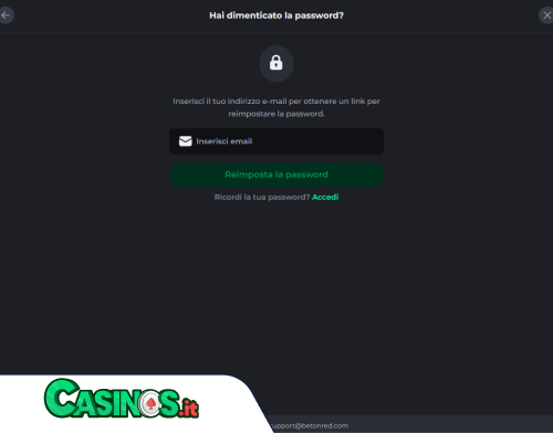 Problema di accesso al casinò BetOnRed