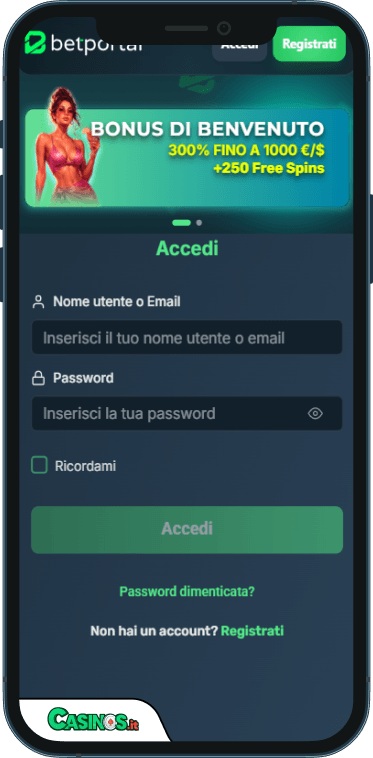 BetPortal Casino Accesso