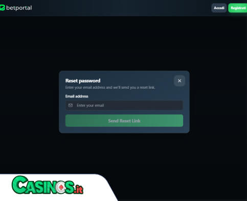 BetPortal Casino problema di accesso