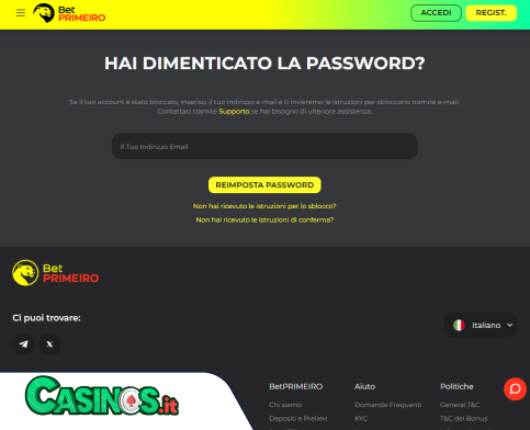 BetPrimeiro Casino problema di accesso