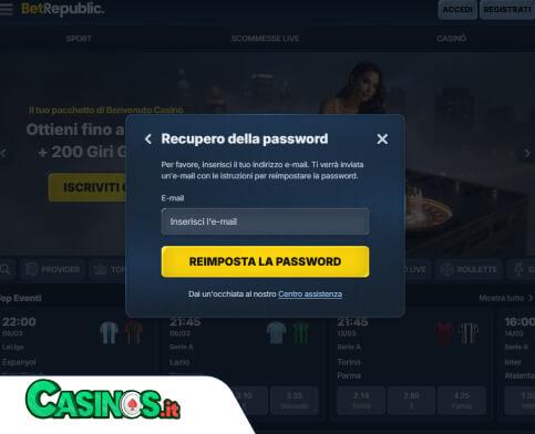 BetRepublic Casino problema di accesso