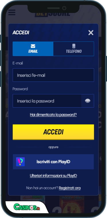 BetScore Casino Accesso