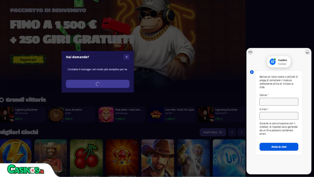 BonusKong Casino Supporto