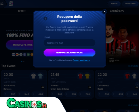BoomerangBet Casino problema di accesso