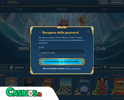 Casea Casino problema di accesso