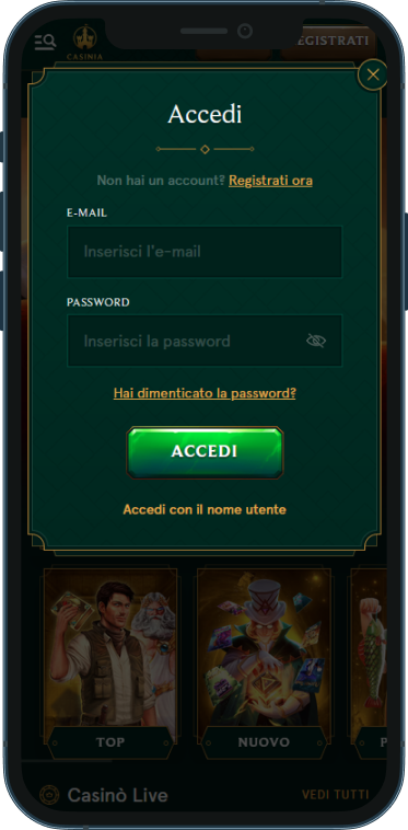 Casinia Casino accesso