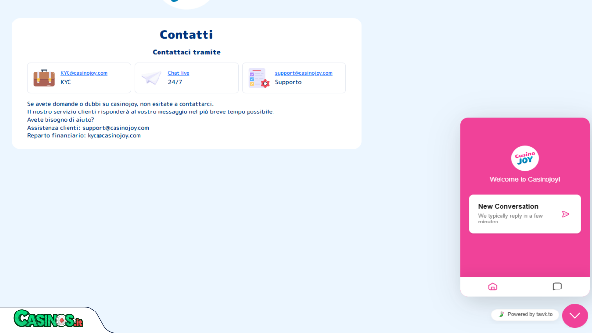 CasinoJoy Casino Supporto