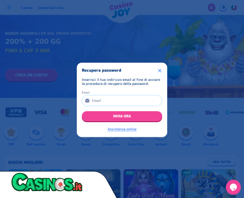 CasinoJoy Casino problema di accesso