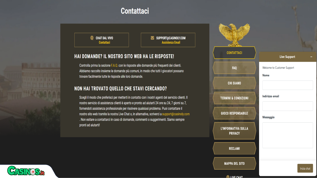 Casinoly Casino Supporto