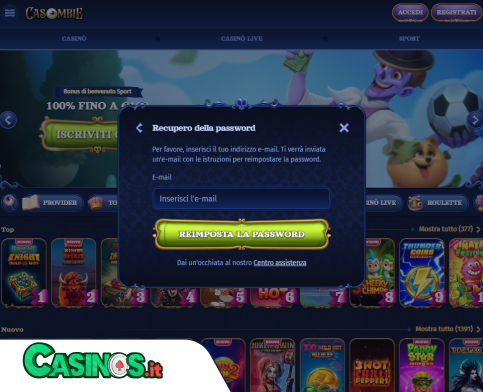 Casombie Casino problema di accesso