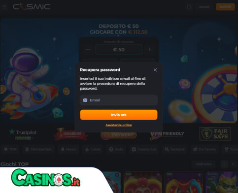CosmicSlot Casino problema di accesso