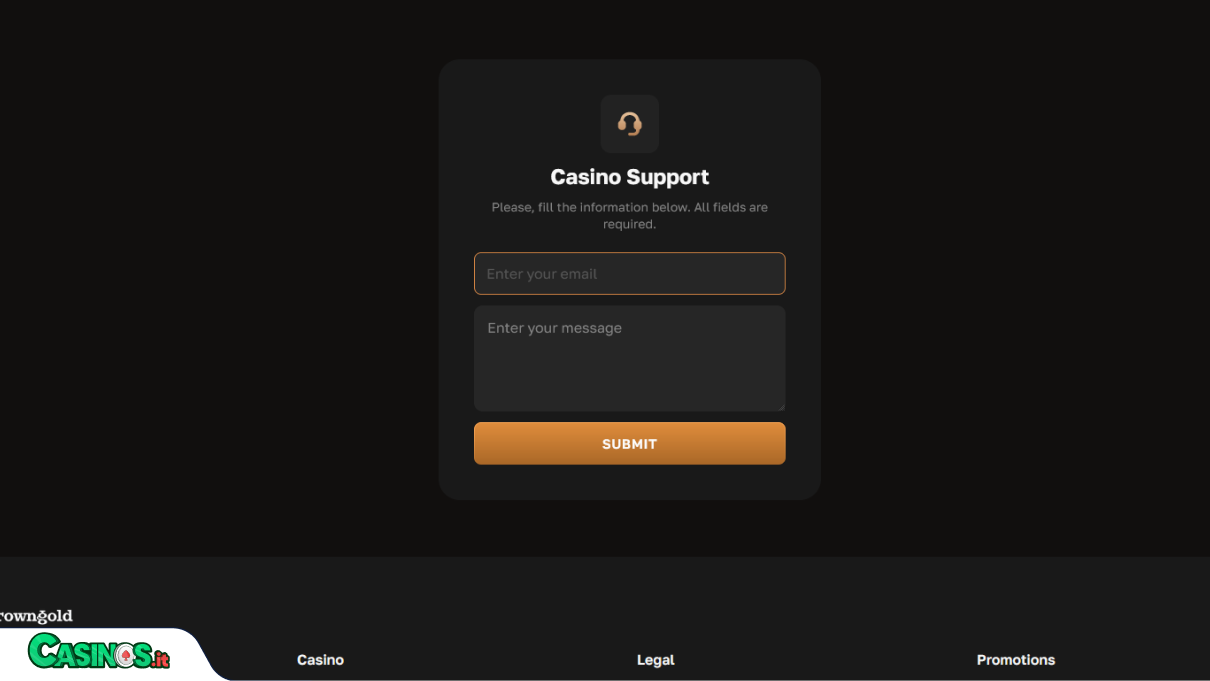 CrownGold Casino Supporto