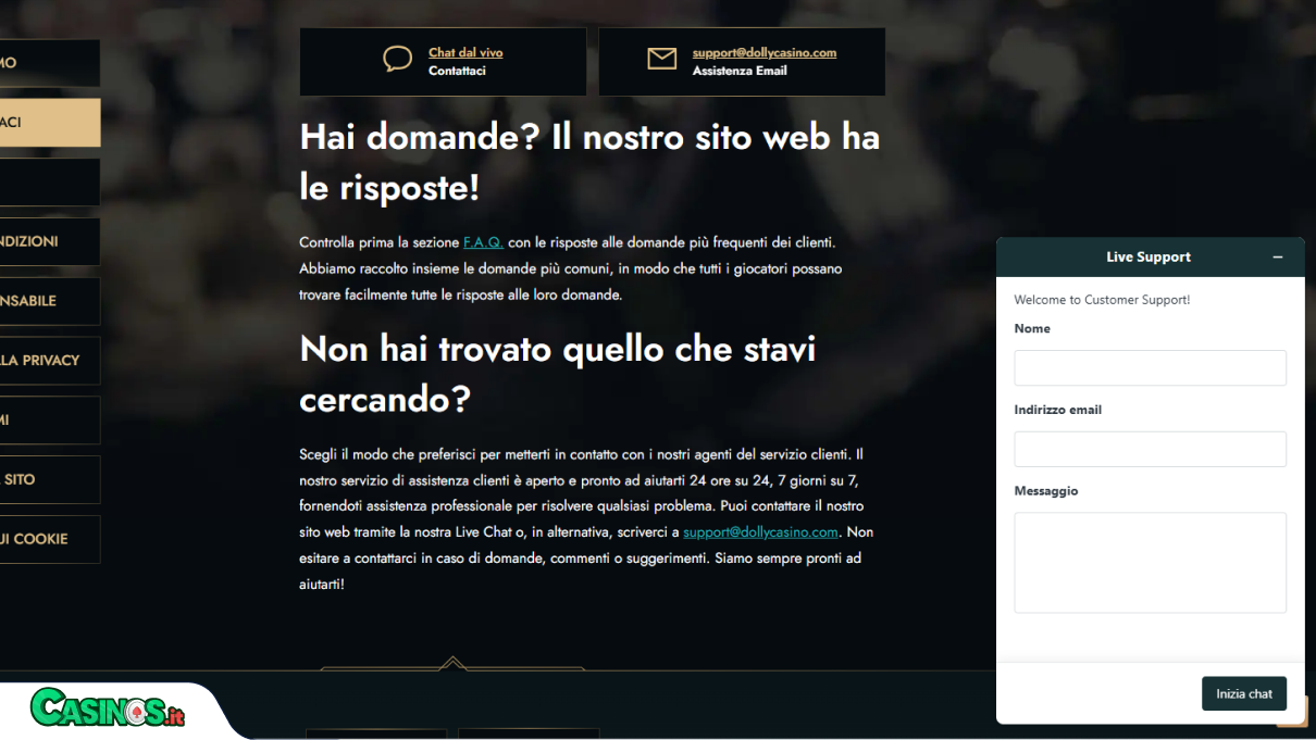 Dolly Casino Supporto