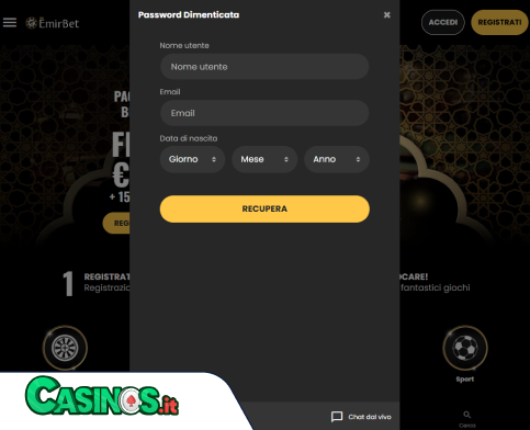 EmirBet Casino problema di accesso