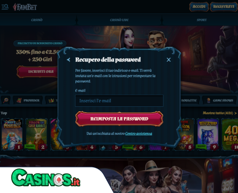 FamBet Casino problema di accesso