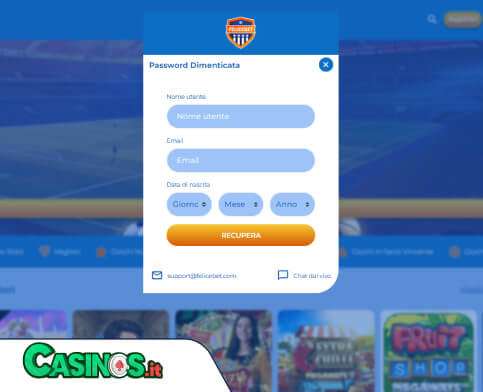 FeliceBet Casino problema di accesso