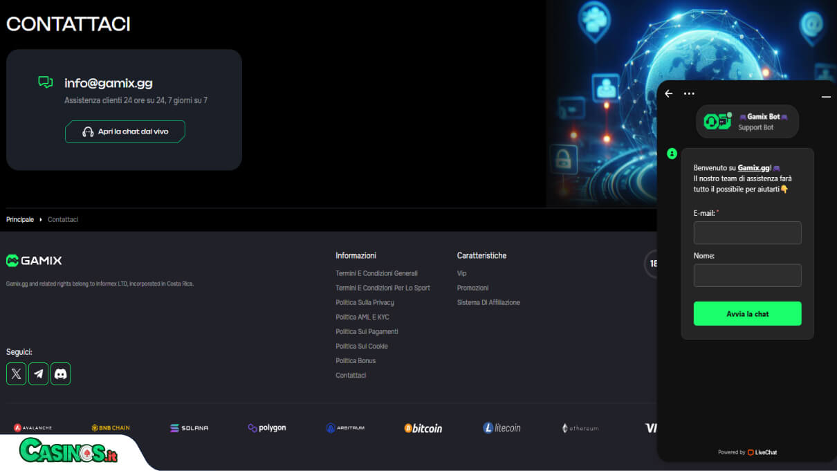 Gamix Casino Supporto