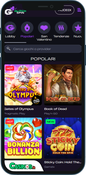 GlitchSpin Casino app mobile