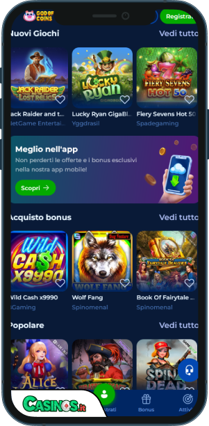 God of Coins Casino app mobile