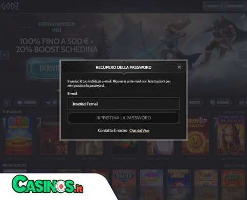 Godz Casino problema di accesso