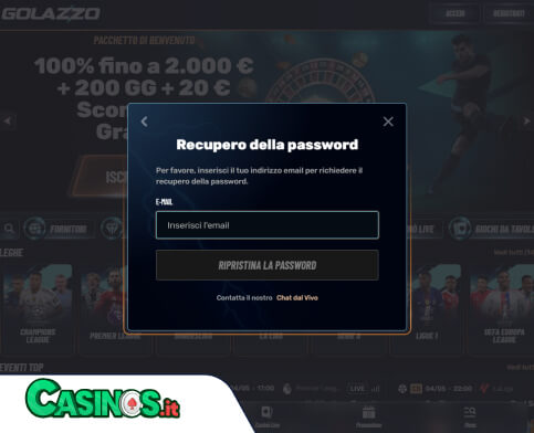 Golazzo Casino problema di accesso