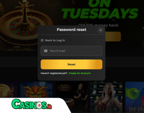 Gold Horns Casino problema di accesso
