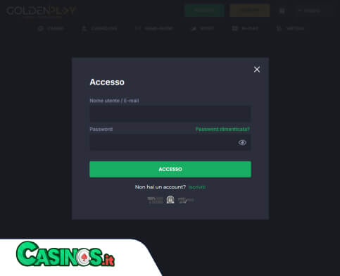 GoldenPlay Casino problema di accesso