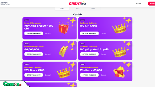 GreatWin Casino Bonus