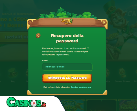 GreenLuck Casino problema di accesso