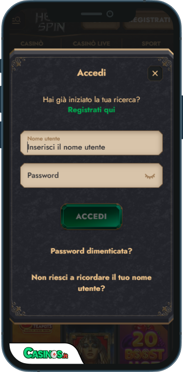 HeroSpin Casino Accesso